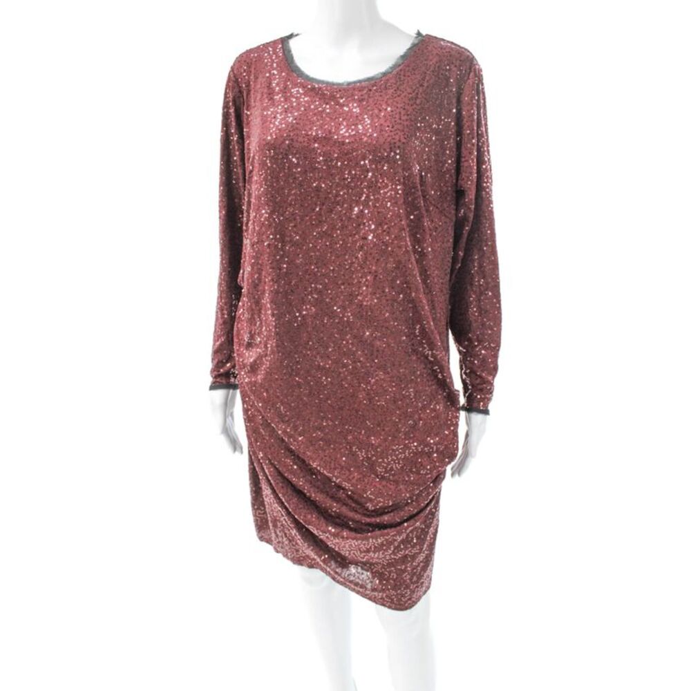 Rachel Rachel Roy Women Shift Dress Red Long Sleeve Knee Length Size 0X